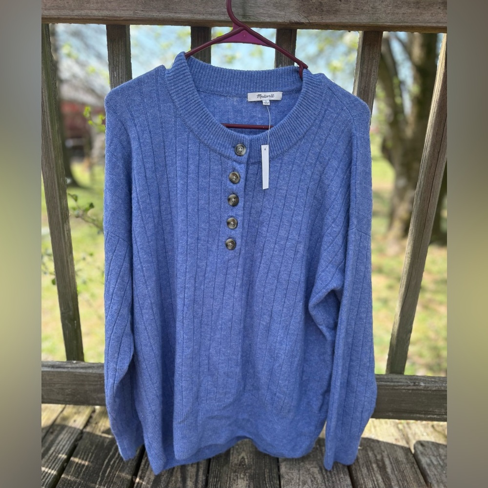 Madewell Henley sweater woman’s size large and alpaca wool blend